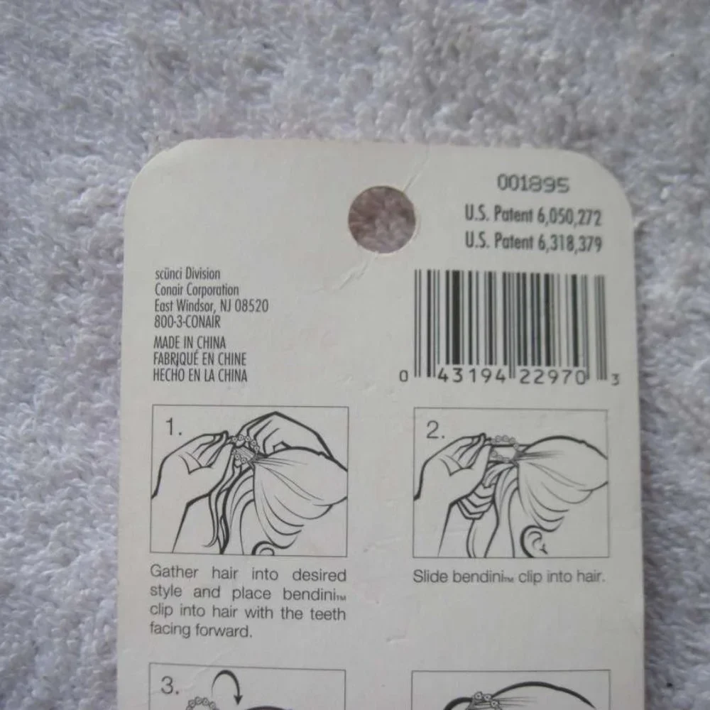 Scunci Girl Bendini Clip Bend Slide & Snap Plastic Beads Conair Hair Comb Pin